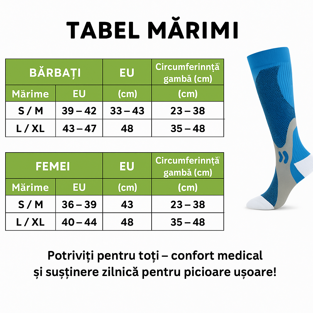 SanoComfort® – Șosete de Compresie pentru Glezne și Circulație Îmbunătățită